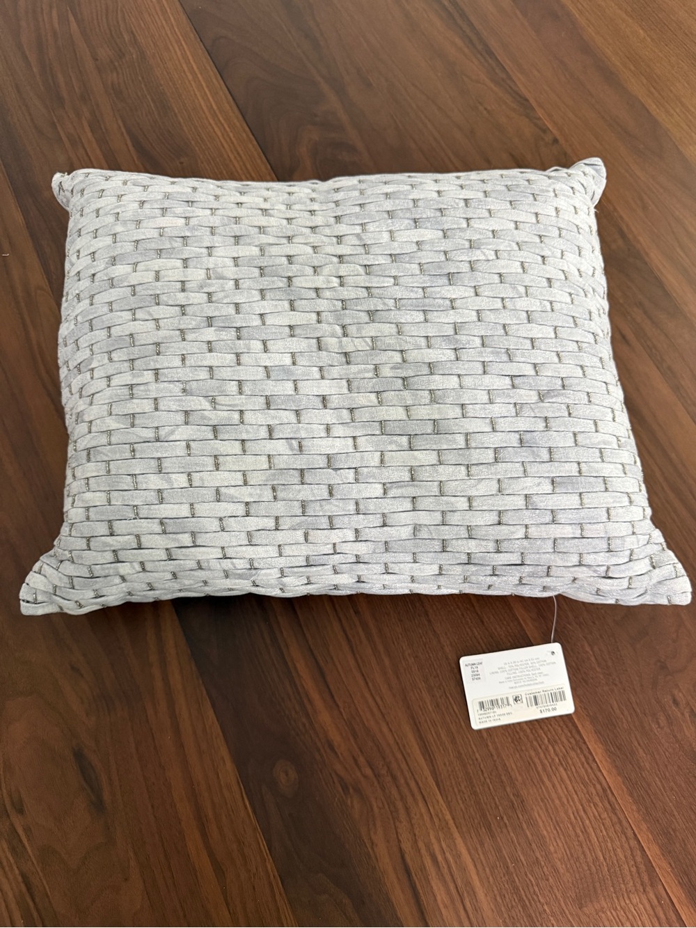 Hotel Collection Autumn Leaf 16x20 Woven Texture Accent Pillow in Light Gray